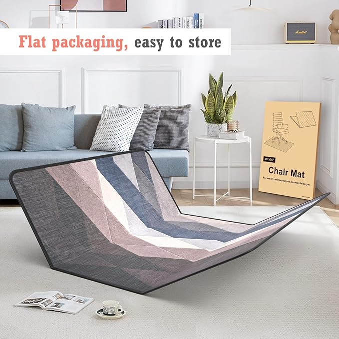 Heavy Duty Office Chair Mat for Carpet and Hardwood Floor Bohemian Desk Chair - Image 4