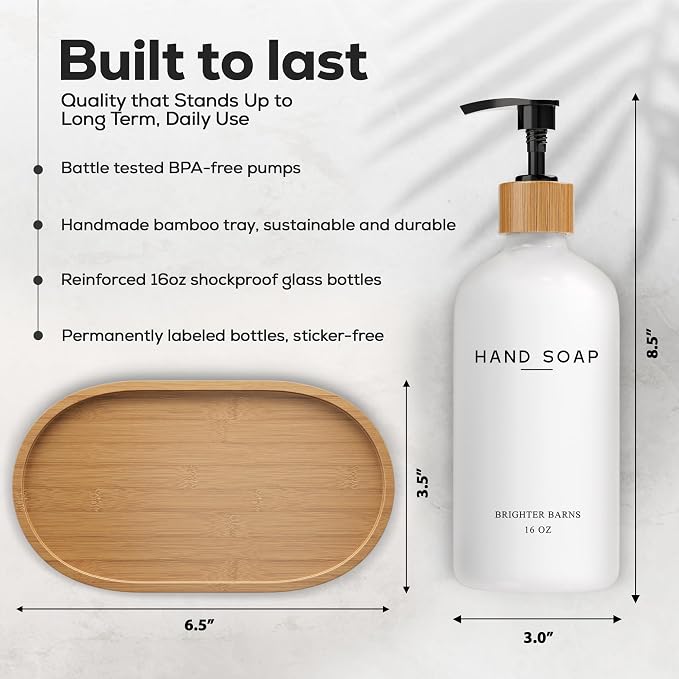Luxury Glass Hand and Dish Soap Dispenser Set by Brighter Barns - Image 3