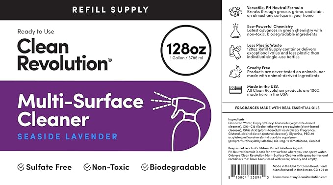 Clean Revolution Multi Surface Cleaner Refill Supply, Eco-Friendly & Plant-Based - Image 4