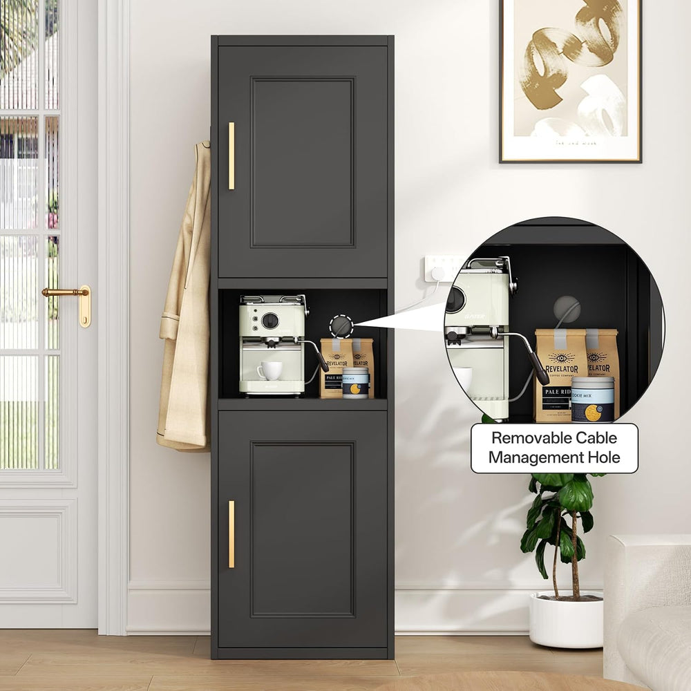 67" Tall Narrow Storage Cabinet, Metal Slim Bathroom Storage Cabinet wit...