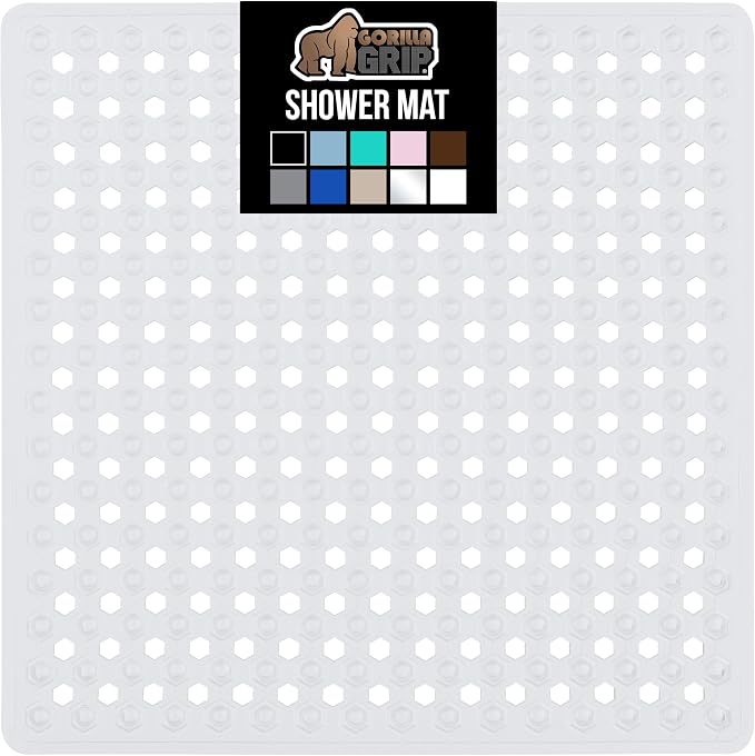 GORILLA GRIP Patented Square Shower Stall Mat, Small Bathtub Floor Mats by GorillaGrip