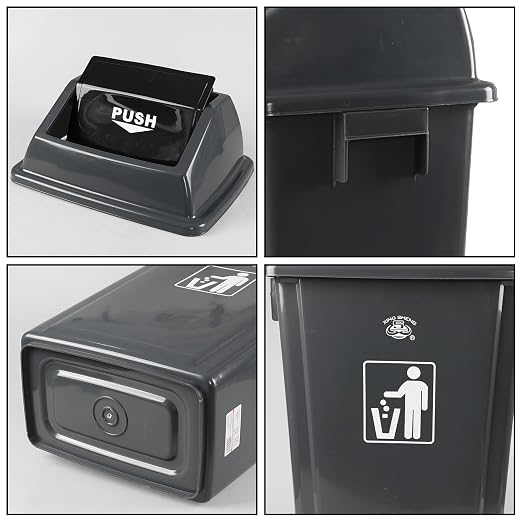 18 Gallon Grey Commercial Trash Can - Image 3