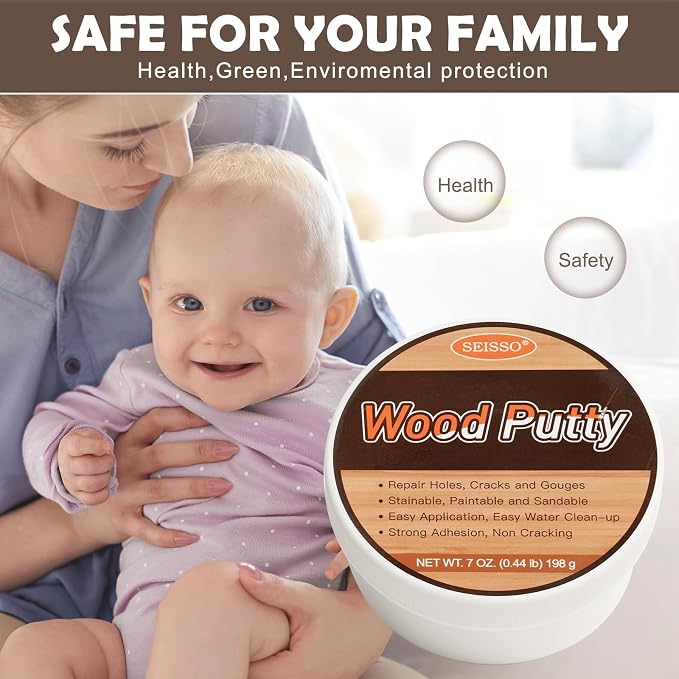 SEISSO Wood Putty, Wood Putty Outdoor Waterproof, Wood Repair Putty Stainable - Image 7