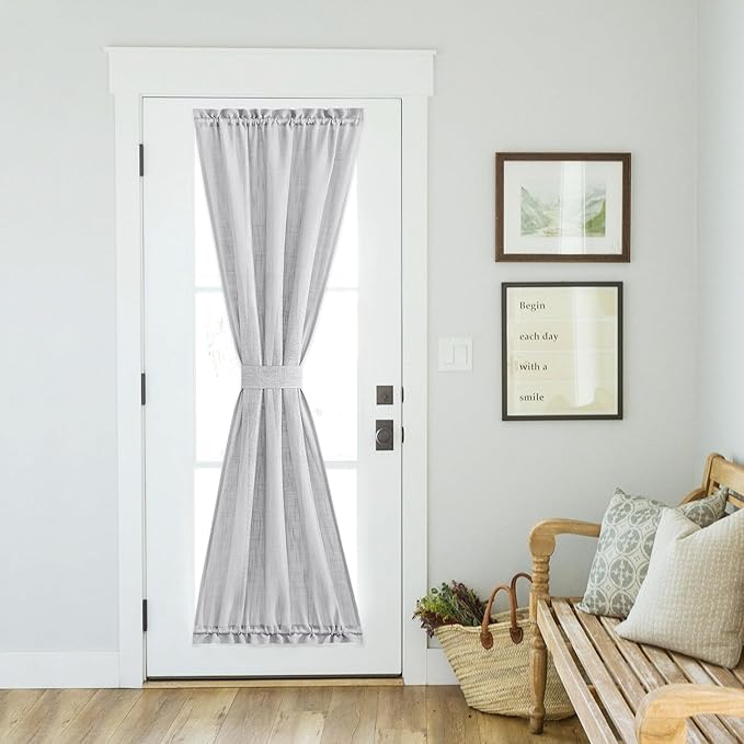 NICETOWN Semi Sheer French Door Sidelight Curtains 72 Inches Long, Linen Look by NICETOWN
