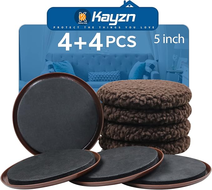 5" Furniture Sliders, 2-in-1 Furniture Movers Sliders by Kayzn