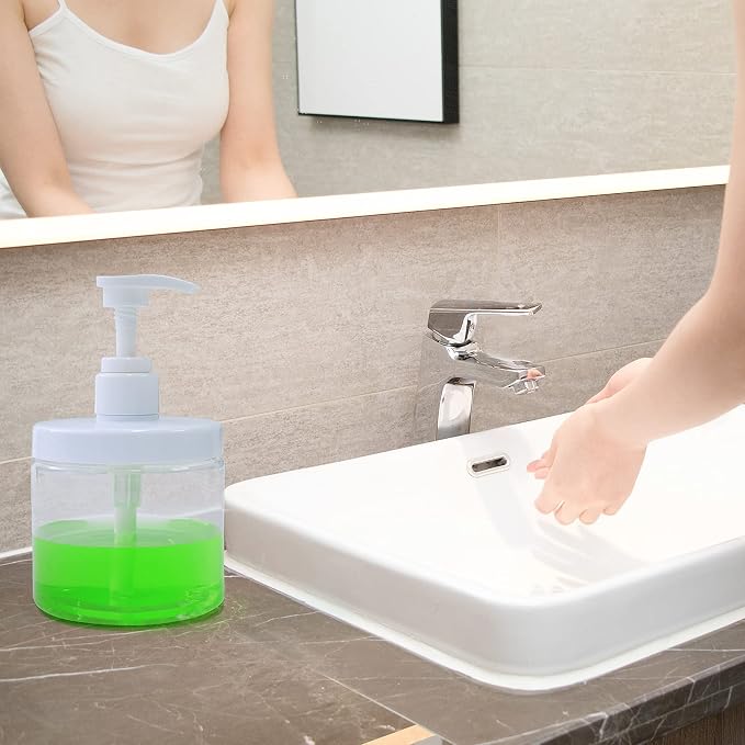 Cosywell Pump Bottle Dispenser Plastic Refillable Bottles Wide Mouth Jar Style - Image 7