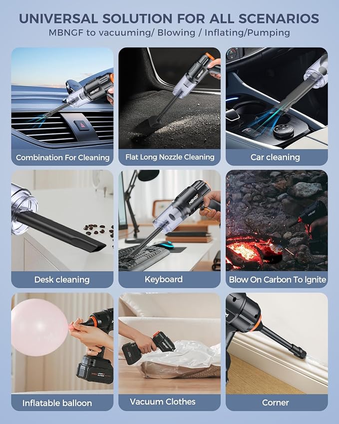 Car Vacuum Portable Cordless, 35000PA High Power Suction & Blower, Wireless - Image 5