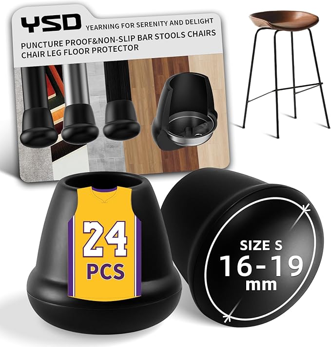 0.75 Inch Heavy Duty Rubber Chair Leg Caps by Unknown