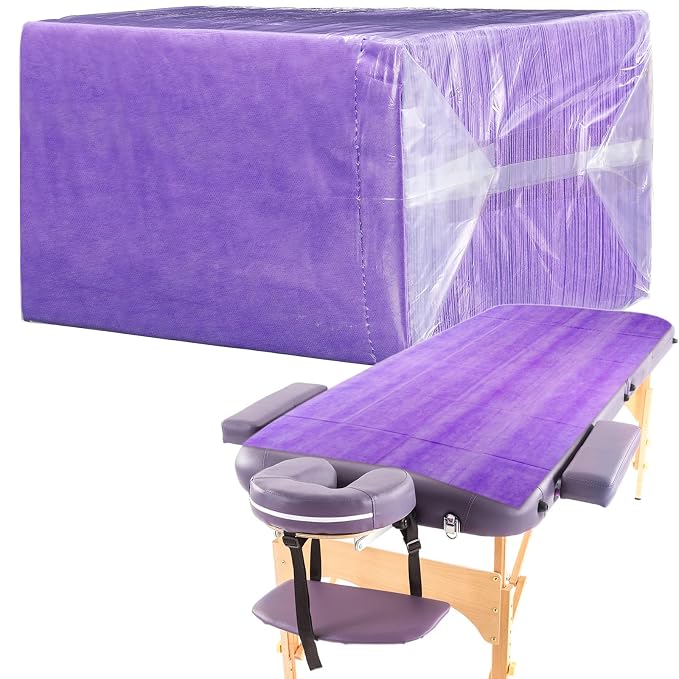 Breling 100 Pcs 31.5 x 71 Inch Disposable Bed Sheets Oil-proof PE Film Massage by Breling
