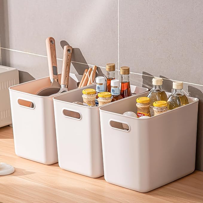 Plastic Storage Bins with lids, Storage Baskets, Container with handle - Image 3