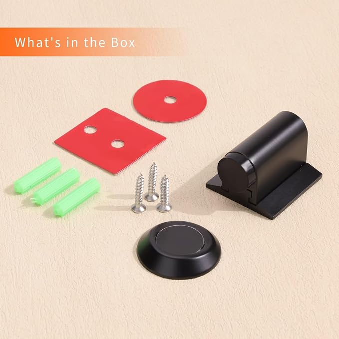 Bak Bo Magnetic Door Stoppers 2 Pack Bottom of Door Holder Keep Door Open No - Image 5