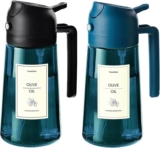 TrendPlain 16oz/470ml Blue Glass Olive Oil Sprayer by TrendPlain