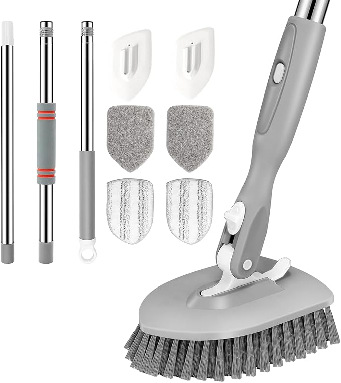 SetSail Floor Scrub Brush, 3-In-1 Tile Tub Floor Scrubber by SetSail
