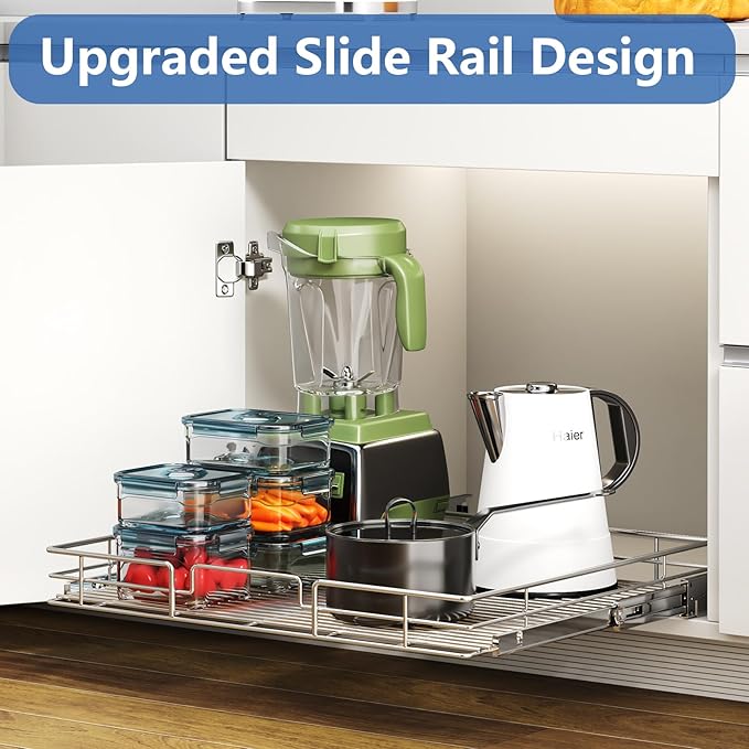 ROOMTEC Pull Out Cabinet Organizer, Cabinet Pull Out Shelves 30" W x 21½" D - Image 5