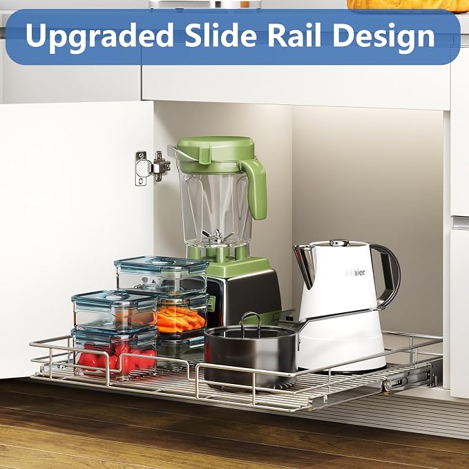 ROOMTEC Pull Out Cabinet Organizer, Slide Out Shelves 31" W x 21" D, Heavy Duty - Image 5