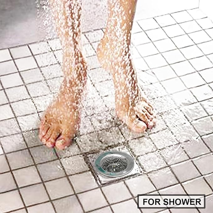 2PCS Bathtub Drain Strainers, Shower Drain Hair Catcher, Stainless Steel Drain - Image 5