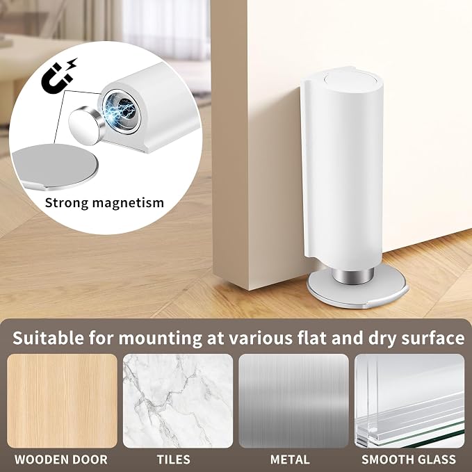 Magnetic Door Stoppers WYGWP Stainless Steel No Drilling Wedge Stops Heavy Duty - Image 2