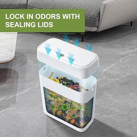 funest Trash Can with Lid, 3 Gallons/10.3 Qt Garbage Can with Press Top - Image 5