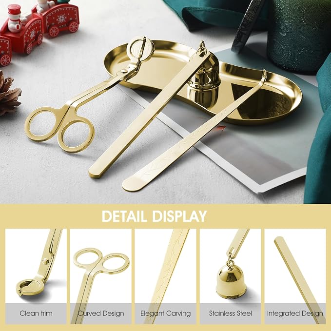 PATOISE 3 in 1 Candle Accessory Set, Candle Wick Trimmer Cutter Mini, Candle - Image 2