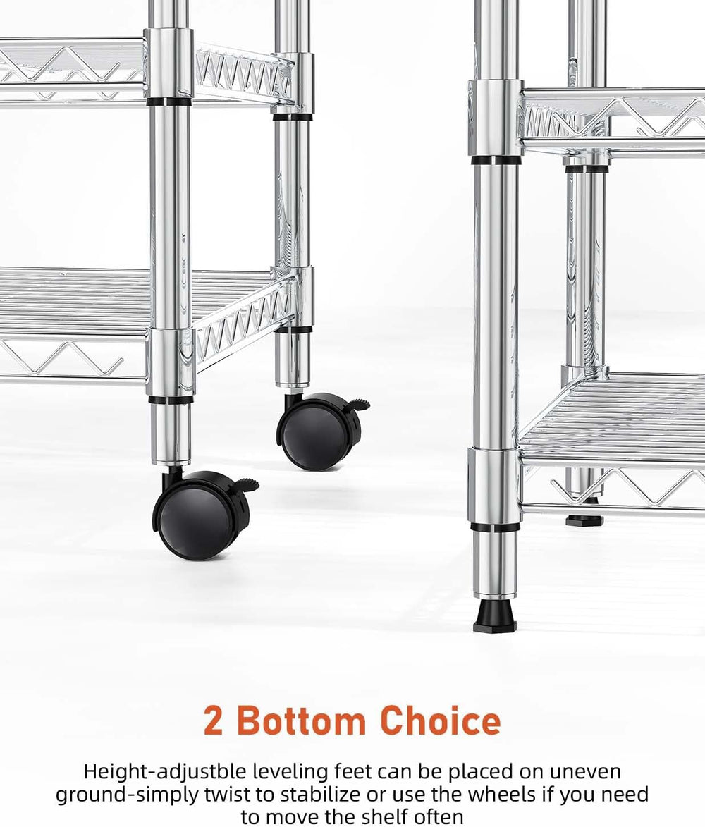 Simple Deluxe 3-Tier Heavy Duty Storage Shelves 750Lb Capacity, 24.02" D...