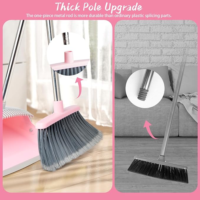 Broom and Dustpan Combo Set, Long Handle and Standing Dust Pan - Image 6