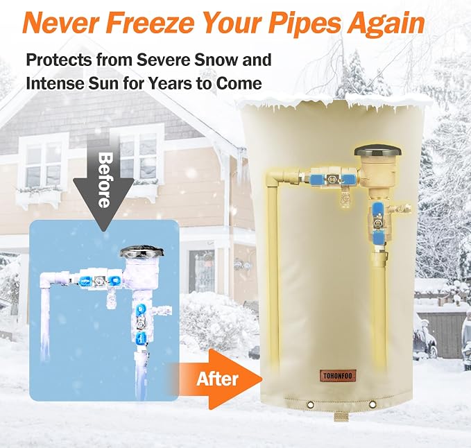 TOHONFOO Backflow Preventer Pipe Insulation Cover - Image 3