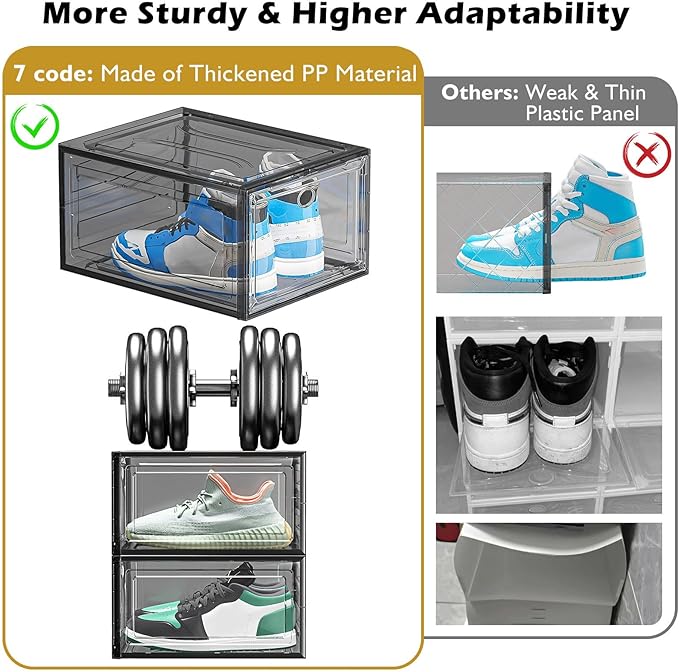 12 Pack Clear Shoe Storage Organizer - Image 5