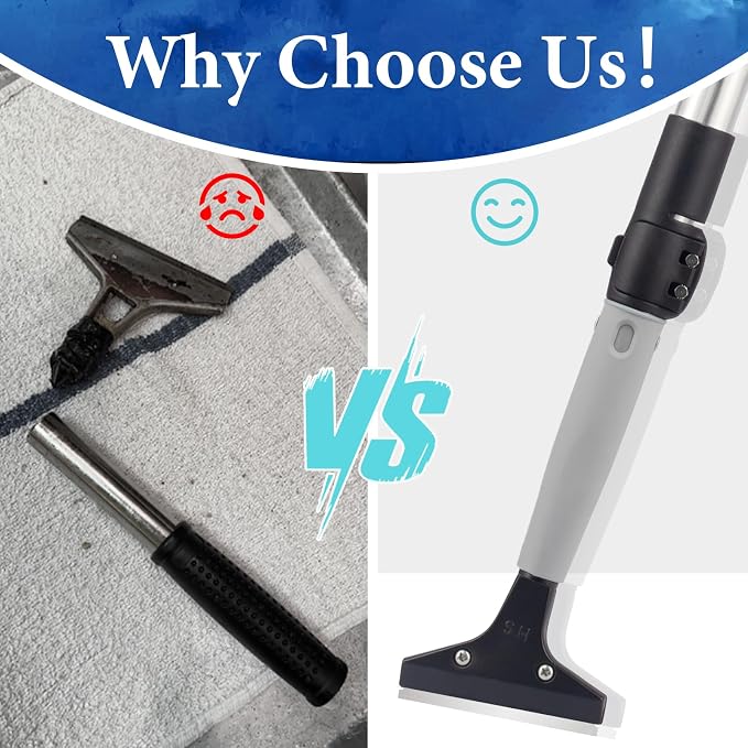 Floor Scraper Telescopic Pole, 38 to 82in Heavy Duty 4Inch Razor Blade Long - Image 4