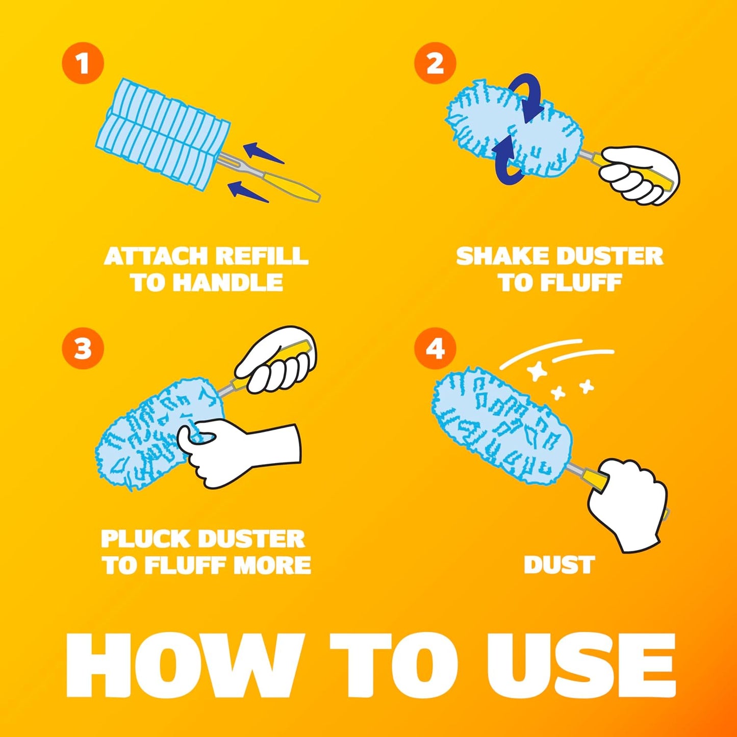 Dusters Refill for Cleaning, Feather & Microfiber Duster Disposable Alternative, for Dusting Furniture, Blinds, Ceiling Fans, Walls, Helps Remove Allergens, New Lemon Scent, 18ct