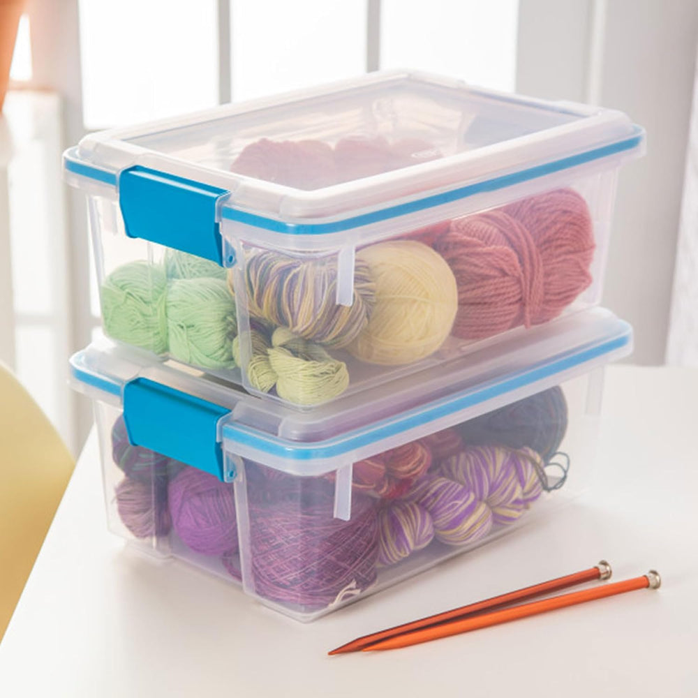 Sterilite Gasket Storage Box with Lids for Home & Office, 12 Quart, 6-Pack