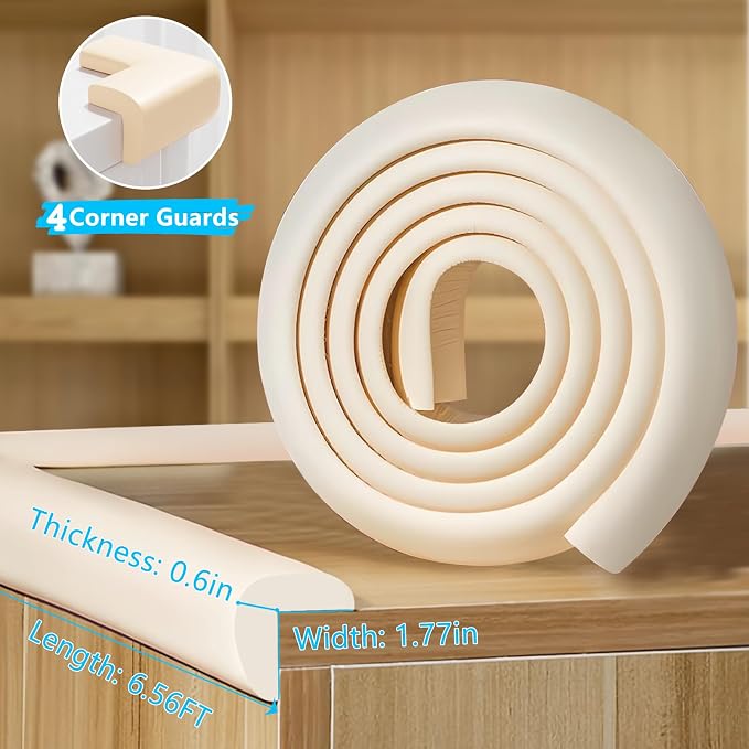 Baby Proofing Edge Corner Protector, 1Roll L-Shape Soft Cabinet Door Bumper - Image 2