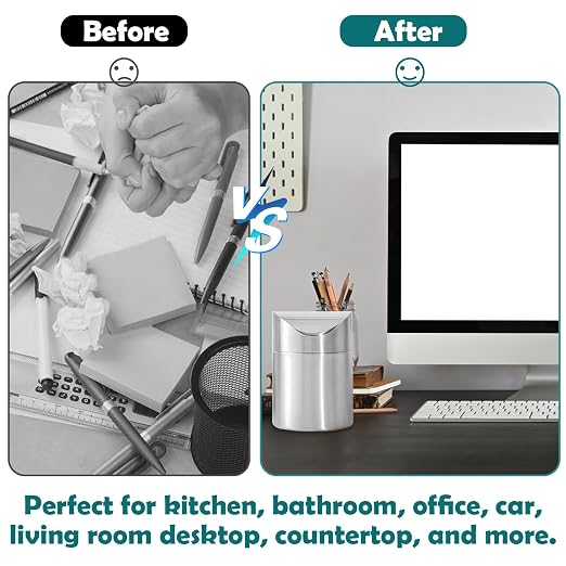 Mini Trash Can, Tiny Desktop Trash Bin - Image 3