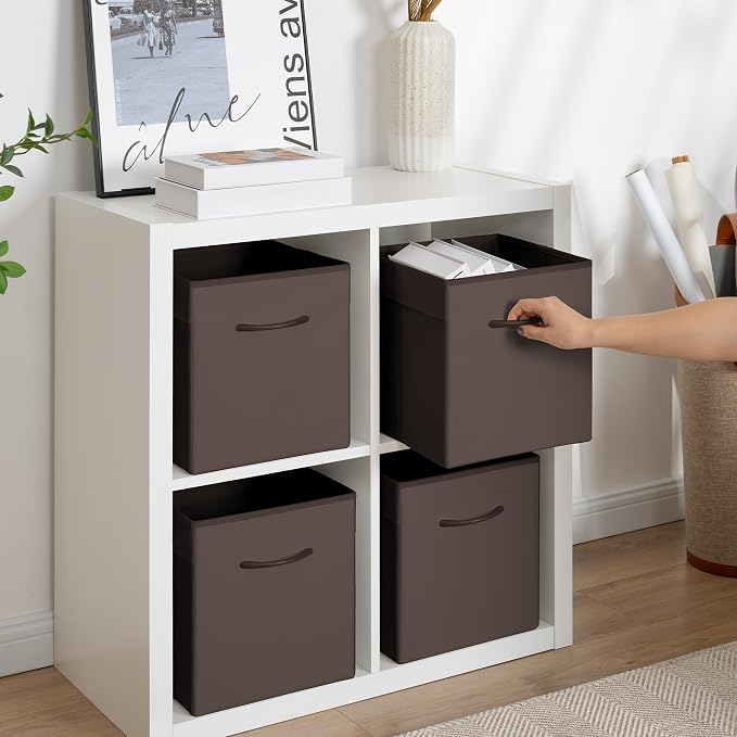 StorageWorks Brown Storage Cubes, 11 Inch Cube Storage Bins - Image 7