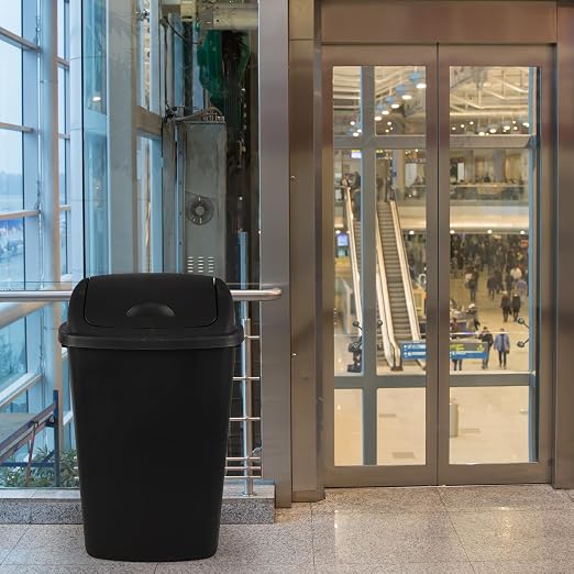 13 Gallon / 50 L Swing Lid Tall Kitchen Trash Can, Restaurants, Office Garbage - Image 5