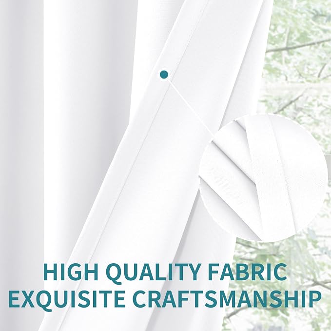 BGment White Short Curtains 30 Inches Length - Image 3