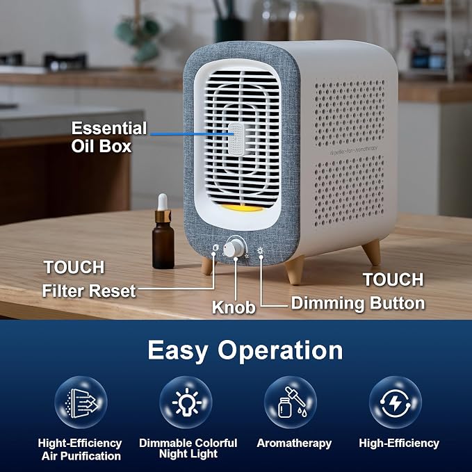 Jafanda Air Purifier for Home Bedroom 780sq ft, HEPA & Activated Carbon - Image 5