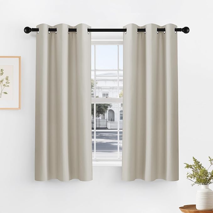PONY DANCE Cream Blackout Curtains by PONYDANCE