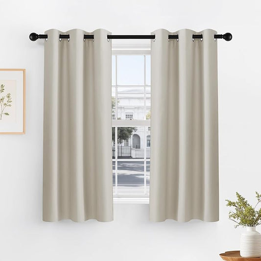PONY DANCE Black Out Curtains for Bedroom 54 inch Length 2 Panels Set, Thermal by PONYDANCE