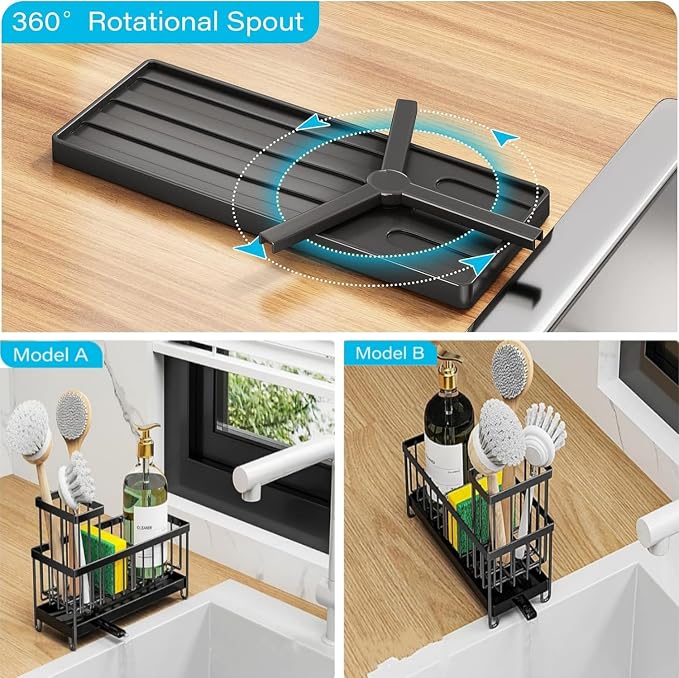 Sponge Holder for Kitchen Sink, Stainless Steel Sink Caddy - Image 4