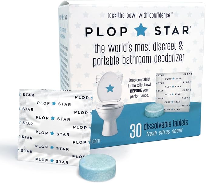 Odor Eliminating Toilet Tablets, Bathroom Deodorizer by Plop+Star