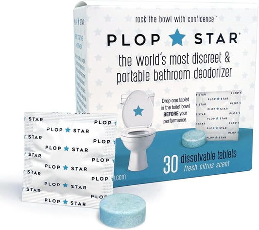 Odor Eliminating Toilet Tablets, Bathroom Deodorizer by Plop+Star