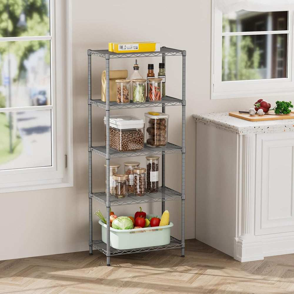 SINGAYE 5 Metal Shelves Wire Shelving Storage Shelf Adjustable Unit Pantry