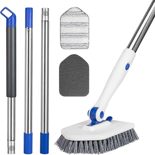 Tile Tub Scrubber Brush with 52-inch Adjustable Long Handle 3-in-1 Rotatable by Unknown