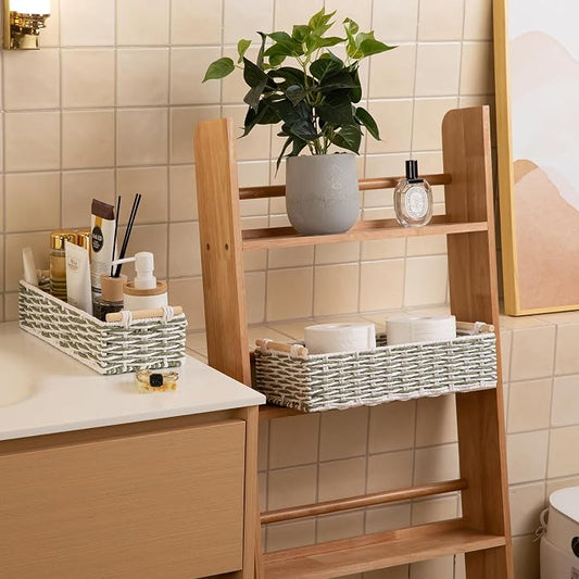 OIAHOMY Toilet Paper Baskets Handmade Paper Rope Decorative Wicker Storage Tank - Image 2