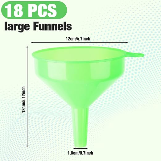 Honeydak 18 Pieces Multi-Purpose Plastic Funnels 4.7 Inch Wide Mouth Funnels - Image 2