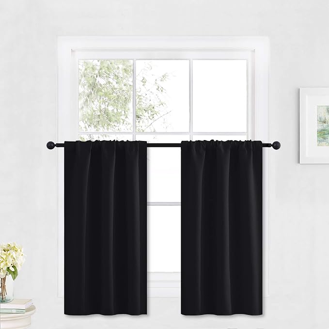 RYB HOME Short Blackout Curtains 2 Panels, Room Darkening Drapes by RYBHOME