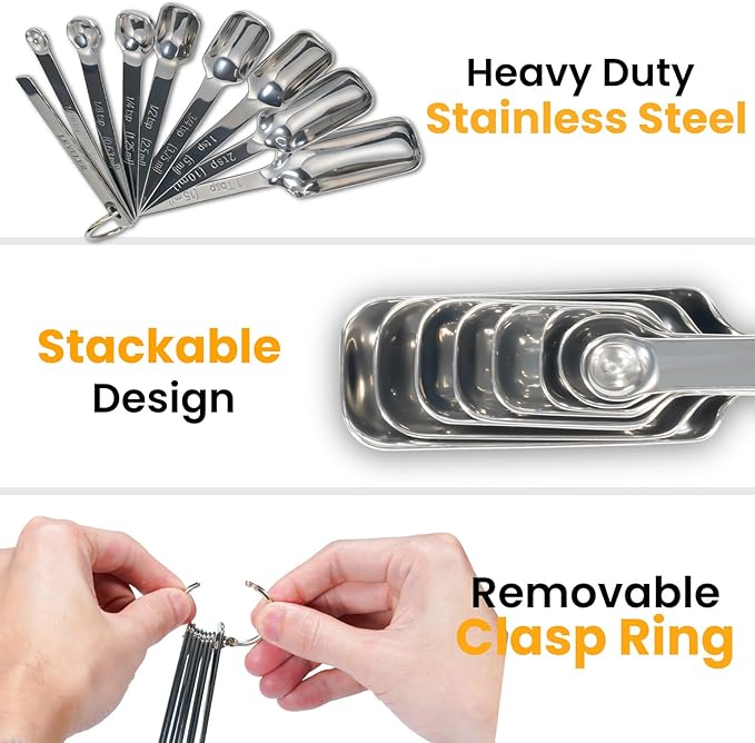 Stainless Steel Measuring Spoons Set of 14 - Image 2