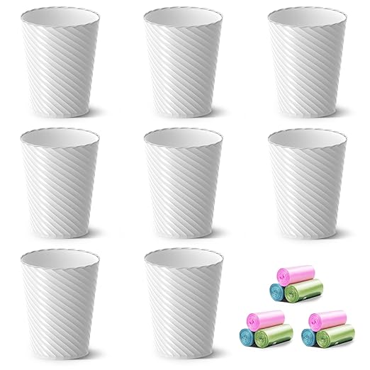 Bathroom Trash Can, 8 Pack 1.8 Gallons Small Trash Can by Lysam