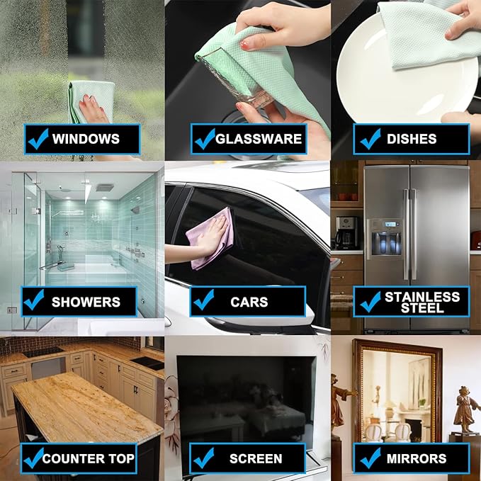Fish Scale Streak Free Magic Glass Window Car Mirror Microfiber Cleaning Cloth - Image 5