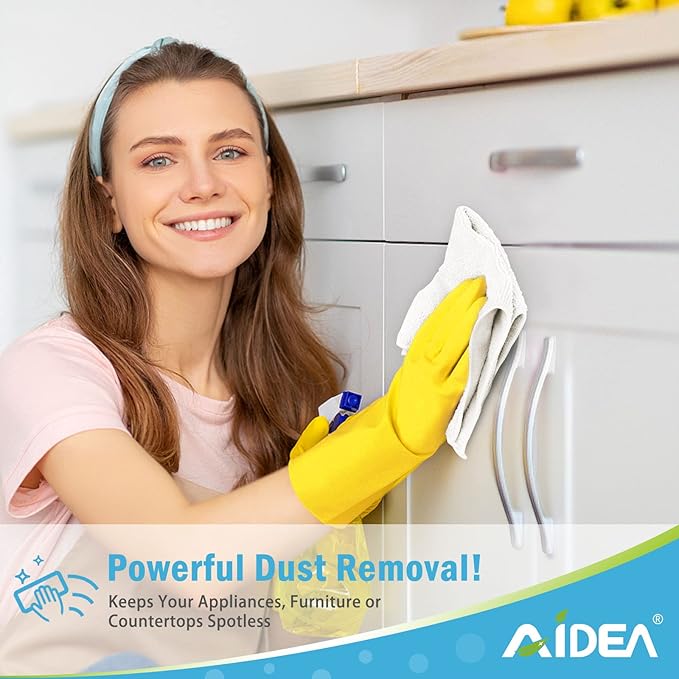 AIDEA White Microfiber Cleaning Cloth 24PK, Absorbent Cleaning Rags - Image 4